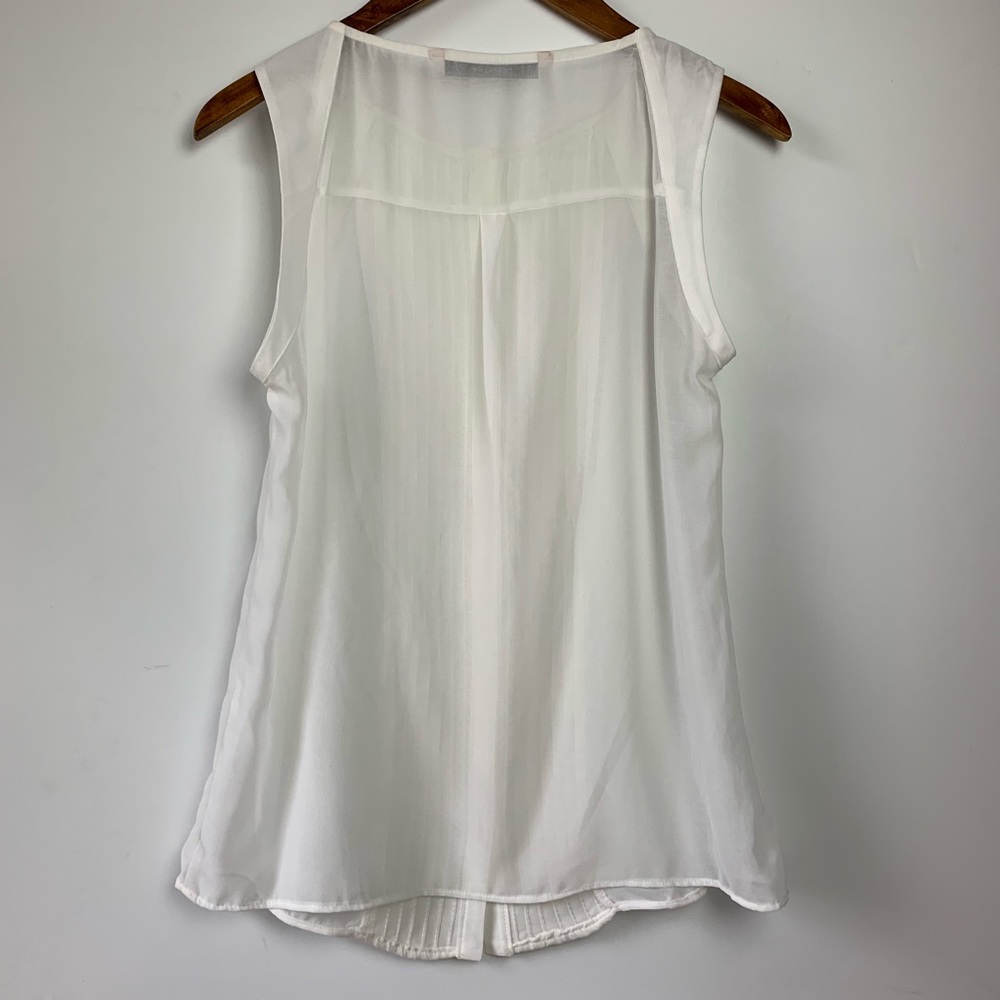 Zara Chiffon Wht/Cream Top M - Picture 5 of 8
